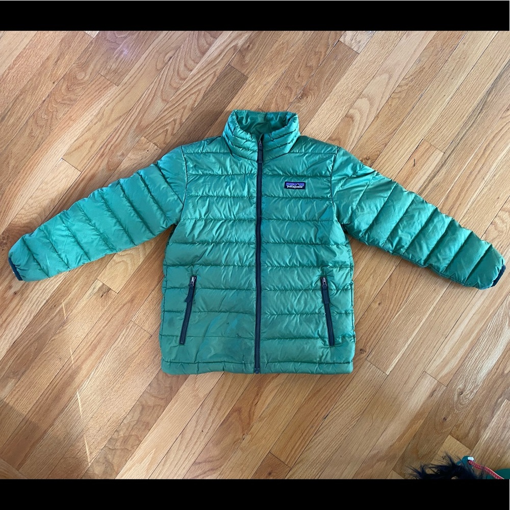 Boys Green Patagonia Downed Sweater puffer jacket